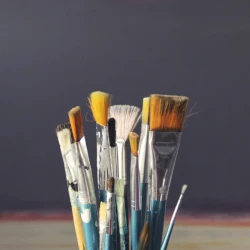 Assortment of watercolour brushes